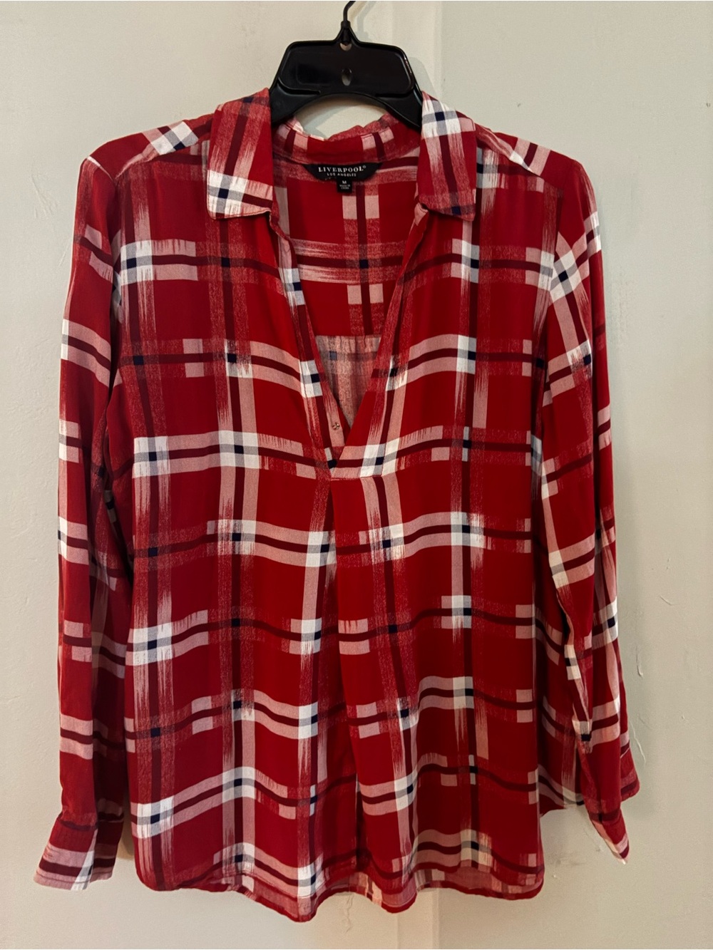 Liverpool Red Plaid Button-Down Shirt